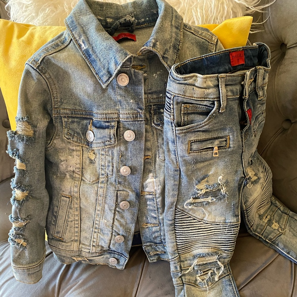 Toddler Boys 2pc Distressed Denim Set